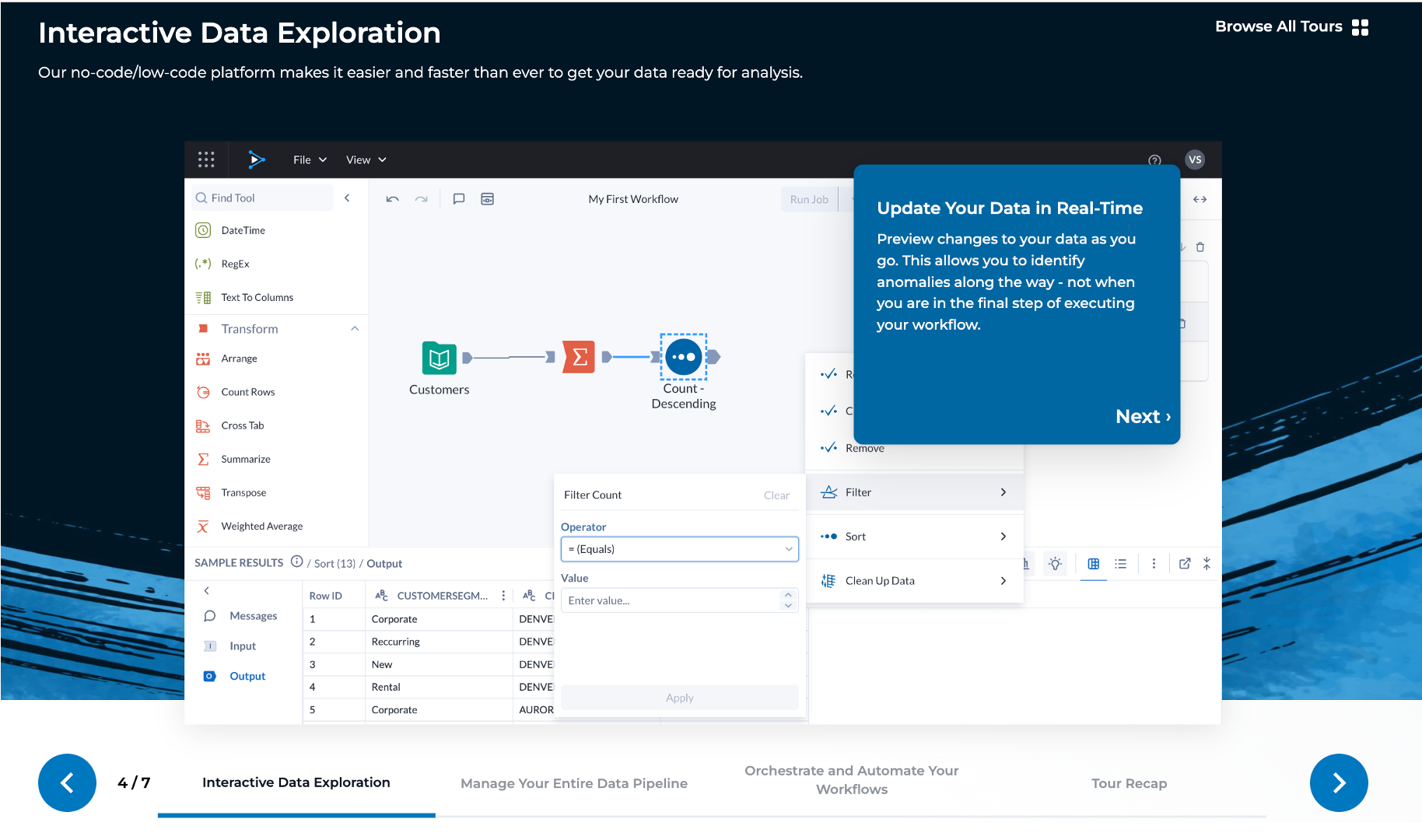 screenshot of Alteryx Designer Cloud